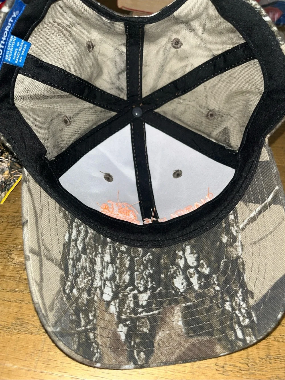 Harold's Equipment Inc. Snapback Trucker Hat Camoflauge Green Brown & Orange